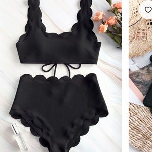 XL Scalloped High waisted bikini Zaful NWTS